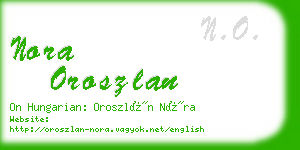 nora oroszlan business card